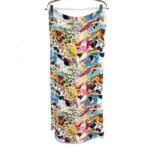 Vintage WALT DISNEY World Opening Oct 1971 Large Colorful Commemorative Scarf.